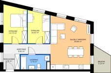 3 pokoje, mieszkanie 68,89 m², piętro 1, oferta nr A.A2.1.M9, Osiedle EMaya, Wrocław, Żerniki, Fabryczna, ul. Ernsta Maya