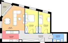 3 pokoje, mieszkanie 76,96 m², piętro 1, oferta nr A.A1.1.M1, Osiedle EMaya, Wrocław, Żerniki, Fabryczna, ul. Ernsta Maya