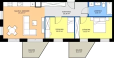 3 pokoje, mieszkanie 64,10 m², piętro 2, oferta nr A.A2.2.M11, Osiedle EMaya, Wrocław, Żerniki, Fabryczna, ul. Ernsta Maya