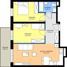 3 pokoje, mieszkanie 64,17 m², parter, oferta nr B.B2.0.M4, Osiedle EMaya, Wrocław, Żerniki, Fabryczna, ul. Ernsta Maya