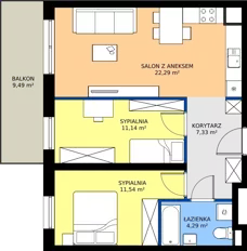 3 pokoje, mieszkanie 56,59 m², parter, oferta nr B.B1.0.M2, Osiedle EMaya, Wrocław, Żerniki, Fabryczna, ul. Ernsta Maya
