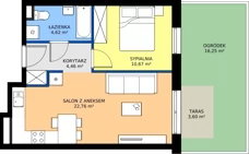 2 pokoje, mieszkanie 42,51 m², parter, oferta nr B.B2.0.M3, Osiedle EMaya, Wrocław, Żerniki, Fabryczna, ul. Ernsta Maya