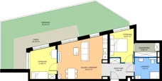 3 pokoje, mieszkanie 67,76 m², parter, oferta nr B.B3.0.M4, Osiedle EMaya, Wrocław, Żerniki, Fabryczna, ul. Ernsta Maya