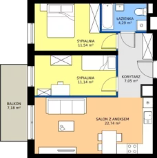 3 pokoje, mieszkanie 56,76 m², parter, oferta nr B.B1.0.M1, Osiedle EMaya, Wrocław, Żerniki, Fabryczna, ul. Ernsta Maya