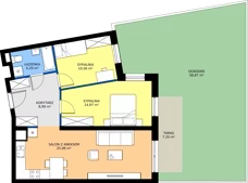 3 pokoje, mieszkanie 64,29 m², piętro 1, oferta nr B.B1.1.M16, Osiedle EMaya, Wrocław, Żerniki, Fabryczna, ul. Ernsta Maya