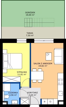 2 pokoje, mieszkanie 38,23 m², parter, oferta nr 06, Traugutta Wołomin, Wołomin, ul. Traugutta
