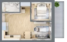 2 pokoje, apartament 41,51 m², parter, oferta nr D/0.05, Rogowo Pearl, Rogowo, ul. Rezydencyjna