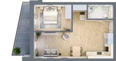 2 pokoje, apartament inwestycyjny 46,62 m², piętro 3, oferta nr G/3.17, Rogowo Pearl, Rogowo, ul. Rezydencyjna