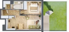 2 pokoje, mieszkanie 47,29 m², parter, oferta nr B.P0.16, Mirabelki 5, Warszawa, Białołęka, Brzeziny, ul. Mirabelki 5
