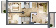3 pokoje, mieszkanie 55,77 m², piętro 1, oferta nr B.P1.25, Mirabelki 5, Warszawa, Białołęka, Brzeziny, ul. Mirabelki 5