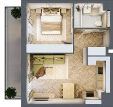 2 pokoje, mieszkanie 41,03 m², piętro 2, oferta nr B.P2.35, Mirabelki 5, Warszawa, Białołęka, Brzeziny, ul. Mirabelki 5