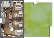 4 pokoje, mieszkanie 70,06 m², parter, oferta nr B.0.3, Jabłonova Bud. B, Piaseczno, ul. Jabłoniowa