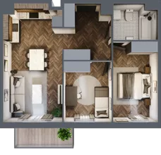 3 pokoje, mieszkanie 56,38 m², piętro 2, oferta nr B.2.64, Jabłonova Bud. B, Piaseczno, ul. Jabłoniowa