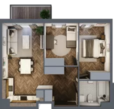 3 pokoje, mieszkanie 56,42 m², piętro 2, oferta nr B.2.58, Jabłonova Bud. B, Piaseczno, ul. Jabłoniowa