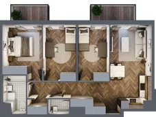 4 pokoje, mieszkanie 70,29 m², piętro 2, oferta nr B.2.51, Jabłonova Bud. B, Piaseczno, ul. Jabłoniowa
