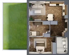 3 pokoje, mieszkanie 59,74 m², parter, oferta nr B.0.22, Jabłonova Bud. B, Piaseczno, ul. Jabłoniowa