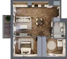 3 pokoje, mieszkanie 57,27 m², piętro 2, oferta nr B.2.61, Jabłonova Bud. B, Piaseczno, ul. Jabłoniowa