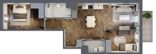 3 pokoje, mieszkanie 62,71 m², piętro 1, oferta nr B.1.24, Jabłonova Bud. B, Piaseczno, ul. Jabłoniowa