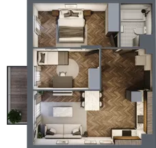 3 pokoje, mieszkanie 52,38 m², piętro 2, oferta nr B.2.75, Jabłonova Bud. B, Piaseczno, ul. Jabłoniowa