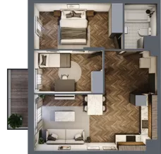 3 pokoje, mieszkanie 52,38 m², piętro 1, oferta nr B.1.49, Jabłonova Bud. B, Piaseczno, ul. Jabłoniowa