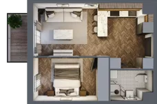 2 pokoje, mieszkanie 35,83 m², piętro 1, oferta nr B.1.48, Jabłonova Bud. B, Piaseczno, ul. Jabłoniowa