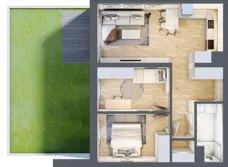3 pokoje, mieszkanie 57,85 m², piętro 1, oferta nr A1.01, Osiedle Kwiatowe, Mysłowice, ul. Kwiatowa
