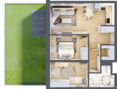 3 pokoje, mieszkanie 60,23 m², parter, oferta nr A0.02, Osiedle Kwiatowe, Mysłowice, ul. Kwiatowa