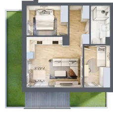 3 pokoje, mieszkanie 53,32 m², parter, oferta nr A0.09, Osiedle Kwiatowe, Mysłowice, ul. Kwiatowa
