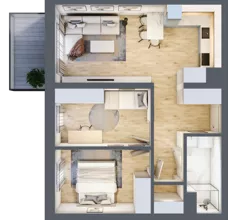 3 pokoje, mieszkanie 57,85 m², piętro 1, oferta nr A1.01, Osiedle Kwiatowe, Mysłowice, ul. Kwiatowa