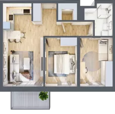 3 pokoje, mieszkanie 60,23 m², piętro 1, oferta nr A1.02, Osiedle Kwiatowe, Mysłowice, ul. Kwiatowa