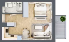 1 pokój, mieszkanie 35,49 m², piętro 1, oferta nr A1.05, Osiedle Kwiatowe, Mysłowice, ul. Kwiatowa