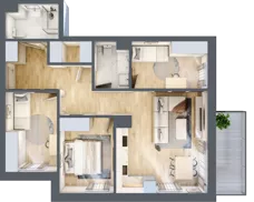 4 pokoje, mieszkanie 73,89 m², piętro 2, oferta nr A2.09, Osiedle Kwiatowe, Mysłowice, ul. Kwiatowa