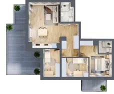 4 pokoje, mieszkanie 74,59 m², piętro 3, oferta nr A3.08, Osiedle Kwiatowe, Mysłowice, ul. Kwiatowa