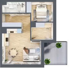 3 pokoje, mieszkanie 51,13 m², piętro 4, oferta nr A4.06, Osiedle Kwiatowe, Mysłowice, ul. Kwiatowa