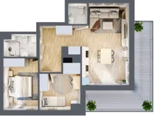 3 pokoje, mieszkanie 62,98 m², piętro 4, oferta nr A4.07, Osiedle Kwiatowe, Mysłowice, ul. Kwiatowa