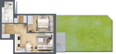 2 pokoje, mieszkanie 44,95 m², piętro 1, oferta nr B1.02, Osiedle Kwiatowe, Mysłowice, ul. Kwiatowa