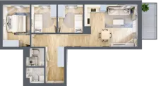 4 pokoje, mieszkanie 65,74 m², piętro 1, oferta nr B1.05, Osiedle Kwiatowe, Mysłowice, ul. Kwiatowa