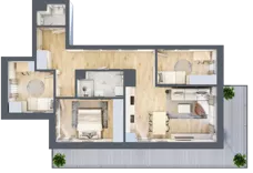 4 pokoje, mieszkanie 69,50 m², piętro 4, oferta nr B4.04, Osiedle Kwiatowe, Mysłowice, ul. Kwiatowa