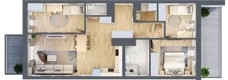 4 pokoje, mieszkanie 80,70 m², piętro 4, oferta nr B4.08, Osiedle Kwiatowe, Mysłowice, ul. Kwiatowa