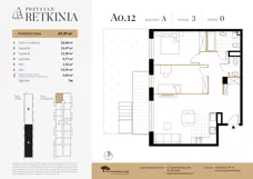 3 pokoje, mieszkanie 69,39 m², parter, oferta nr A.0.12, Przystań Retkinia, Łódź, Polesie, Lublinek-Pienista, ul. Pienista 55