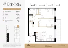 3 pokoje, mieszkanie 69,36 m², parter, oferta nr A.0.13, Przystań Retkinia, Łódź, Polesie, Lublinek-Pienista, ul. Pienista 55
