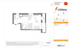 1 pokój, mieszkanie 30,00 m², piętro 8, oferta nr F/44, Apartamenty Literacka bud. E i F, Warszawa, Bielany, Piaski, ul. Literacka