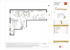 3 pokoje, apartament inwestycyjny 59,79 m², piętro 1, oferta nr D/21, Beethovena - apartamenty inwestycyjne, Warszawa, Mokotów, Sielce, ul. Ludwiga van Beethovena