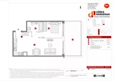 2 pokoje, mieszkanie 48,26 m², parter, oferta nr E/6, Osiedle Górka Narodowa, Kraków, Prądnik Biały, Górka Narodowa, ul. Andrzeja Zauchy