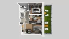 2 pokoje, mieszkanie 48,26 m², parter, oferta nr E/6, Osiedle Górka Narodowa, Kraków, Prądnik Biały, Górka Narodowa, ul. Andrzeja Zauchy