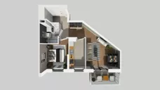 2 pokoje, mieszkanie 44,82 m², piętro 2, oferta nr A/68, Apartamenty nad Oławką, Wrocław, Przedmieście Oławskie, Krzyki, ul. Krakowska 98
