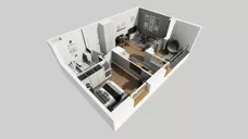 2 pokoje, mieszkanie 37,89 m², piętro 1, oferta nr C/8, Apartamenty Literacka 2, Warszawa, Bielany, Piaski, ul. Literacka
