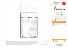 2 pokoje, mieszkanie 37,99 m², piętro 1, oferta nr E/3, Apartamenty Literacka bud. E i F, Warszawa, Bielany, Piaski, ul. Literacka