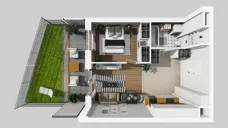 2 pokoje, mieszkanie 37,99 m², piętro 1, oferta nr E/3, Apartamenty Literacka bud. E i F, Warszawa, Bielany, Piaski, ul. Literacka