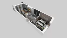 2 pokoje, mieszkanie 42,24 m², piętro 1, oferta nr E/1, Apartamenty Literacka bud. E i F, Warszawa, Bielany, Piaski, ul. Literacka